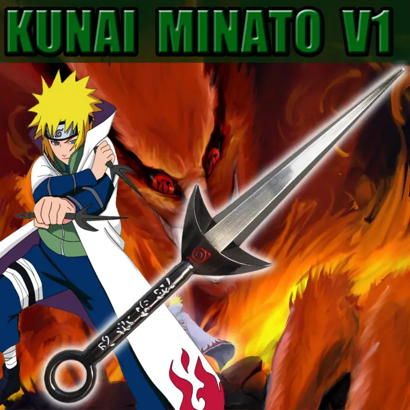 kunai minato yondaime en metal v1 noir