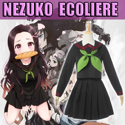 cosplay nezuko ecoliere de demon slayer