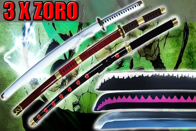 katana zoro lot les 3 sabres zoro