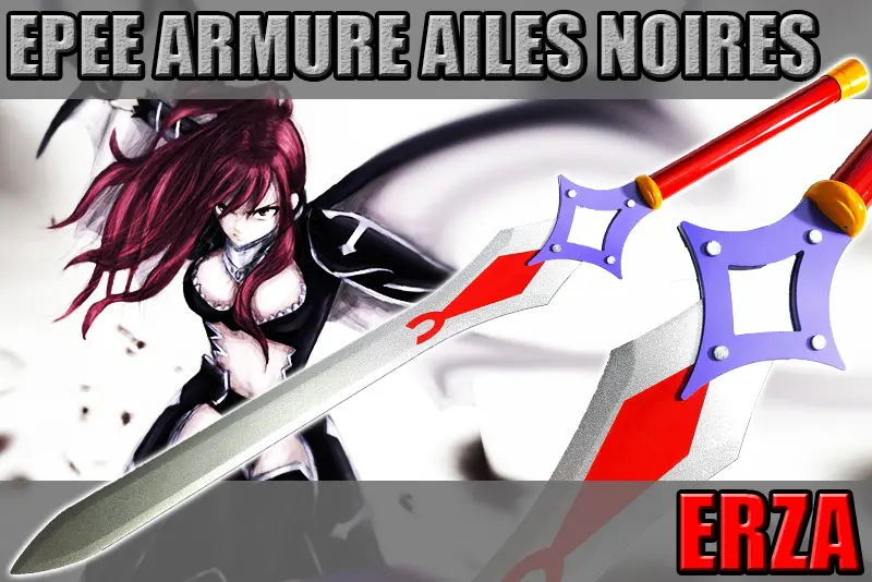 epee de erza en armure aux ailes noires