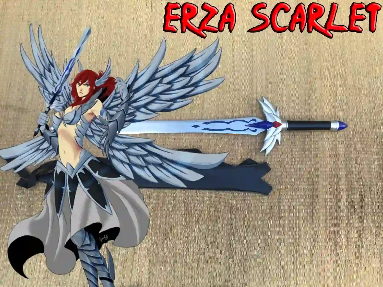 epee erza  avec armure de la  nature