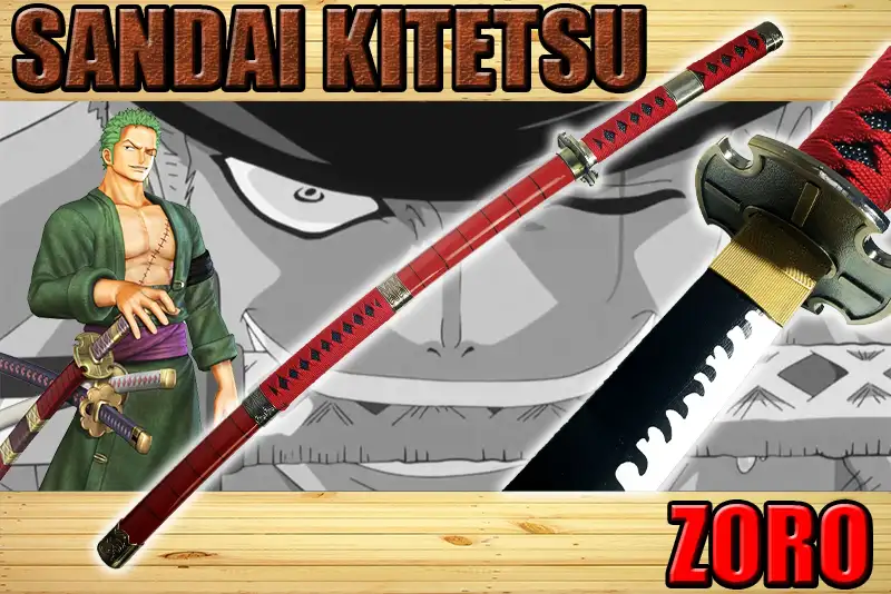 katana sandai kitetsu en bois de zoro roronoa