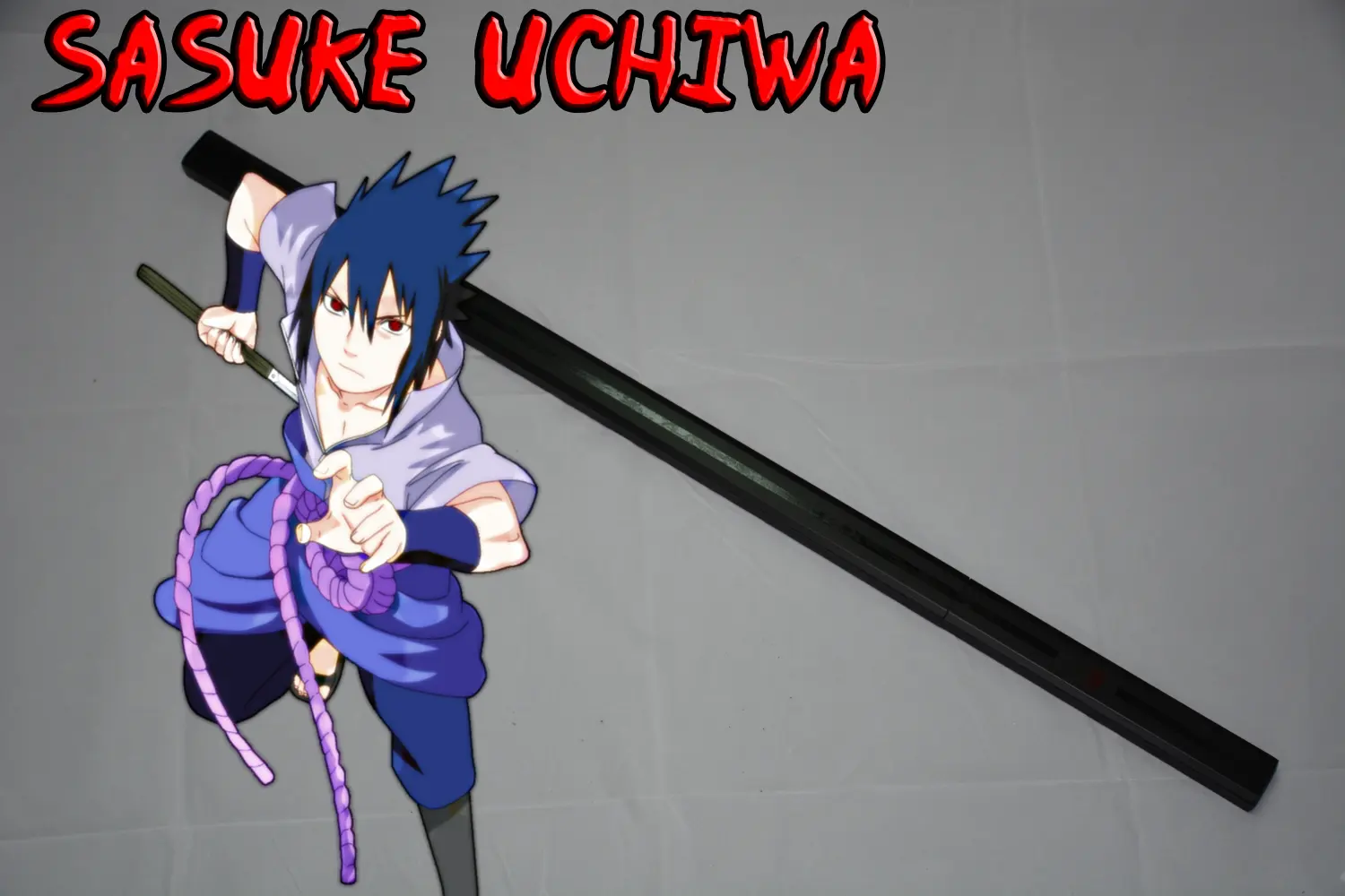 katana sasuke noir en bois