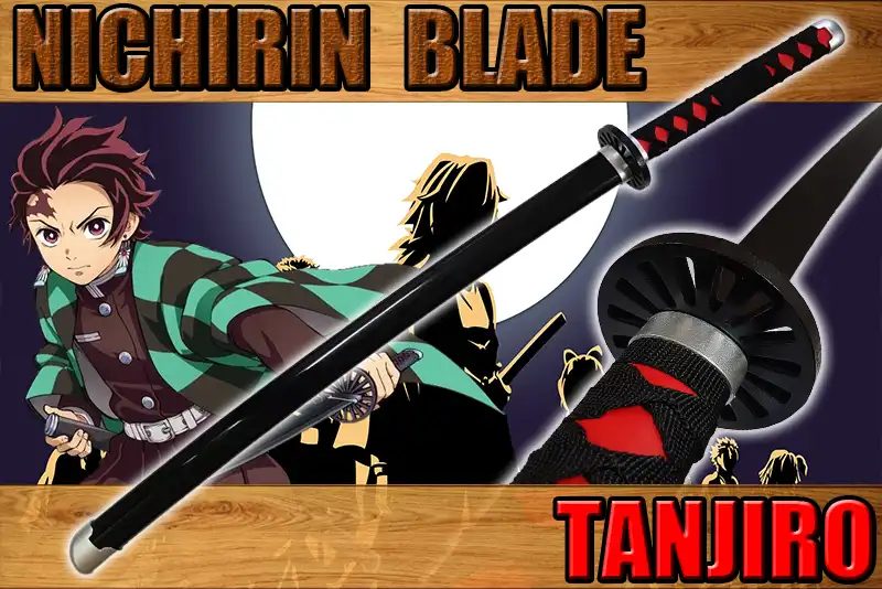 katana de tanjiro en bois dans demon slayer