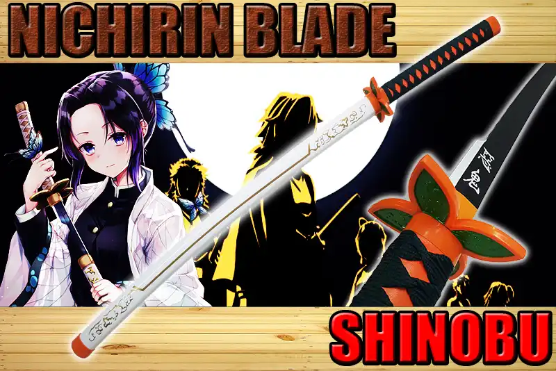 katana de shinobu en bois dans demon slayer