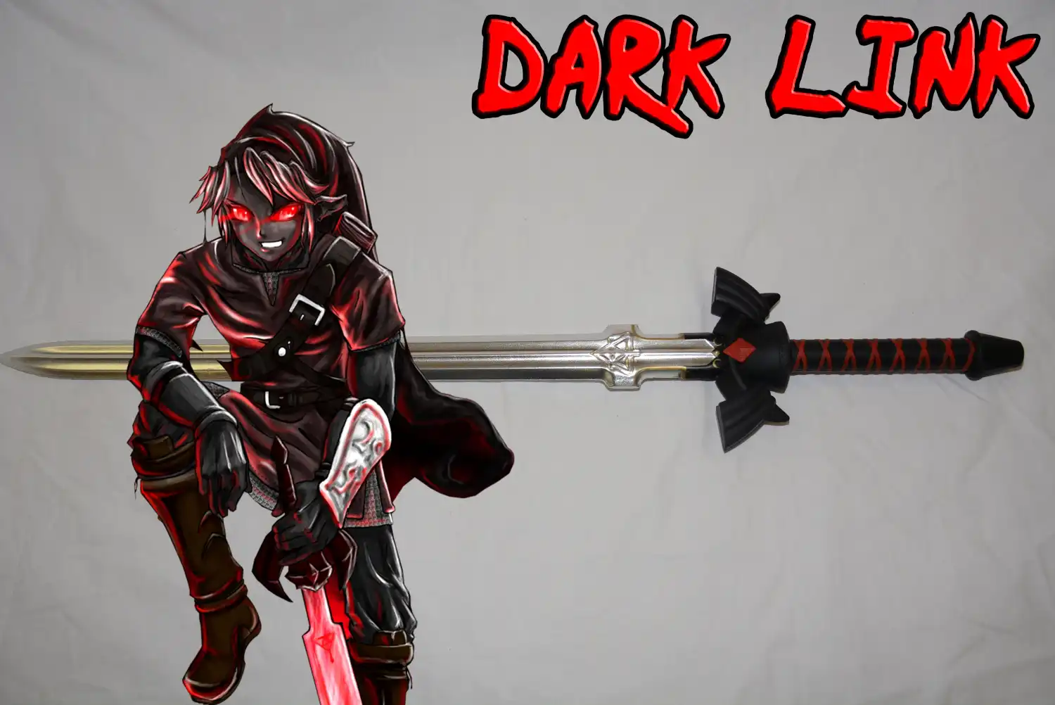 epee dark link noir et rouge en mousse