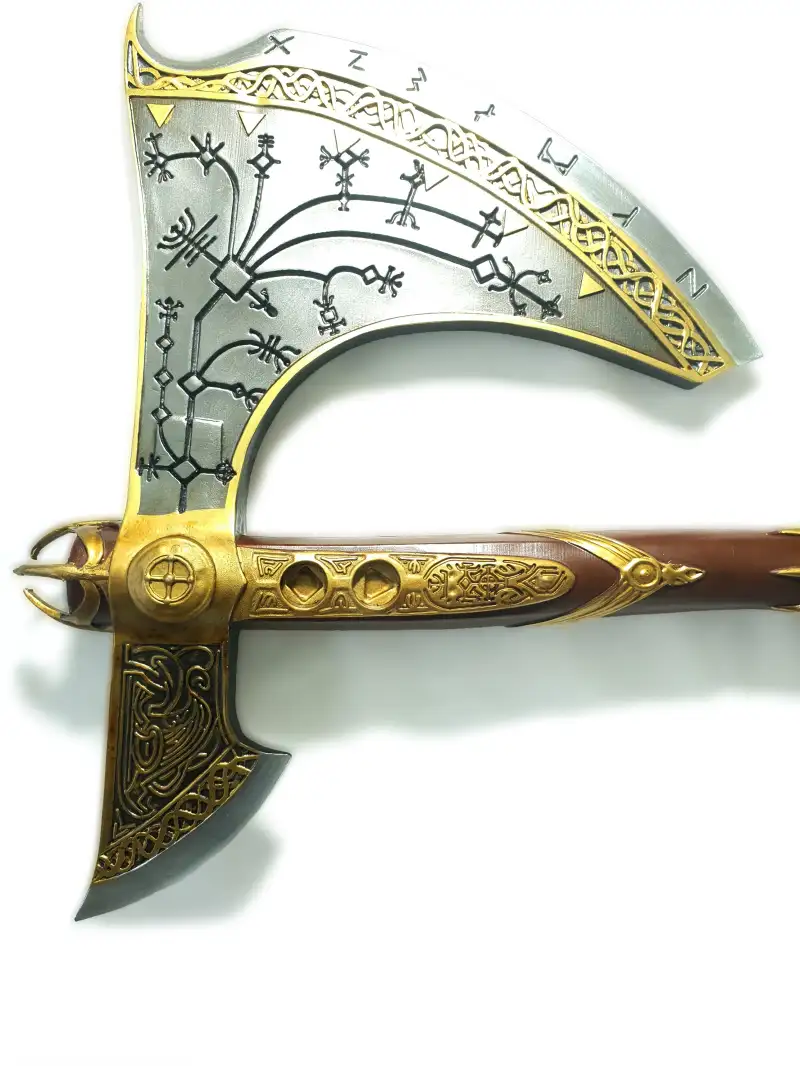 Lot De 2 Porte-clés God Of War JinYu - Hache Leviathan Et Lames Du Chaos En Alliage Métallique Argenté