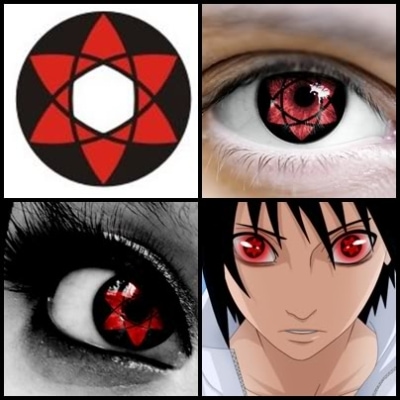 paire de lentilles sasuke mangekyou sharingan 1 an