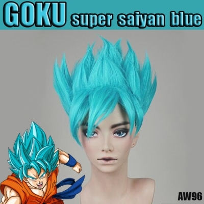 perruque dragon ball goku s s blue aw96